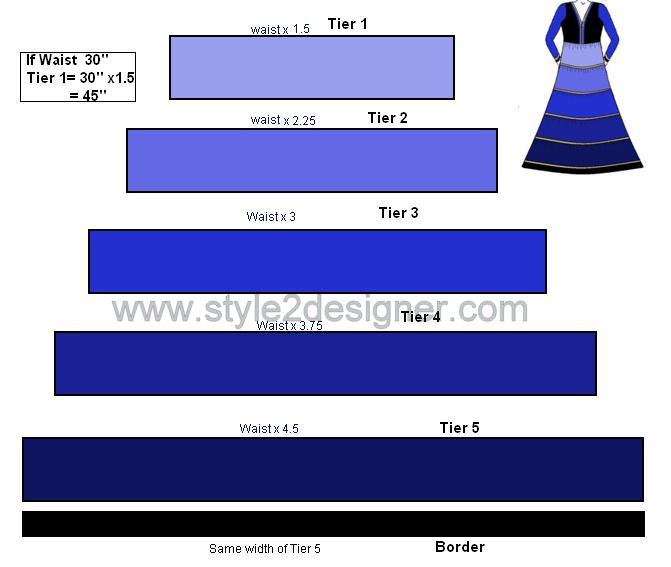 Tiered skirt Anarkali draft